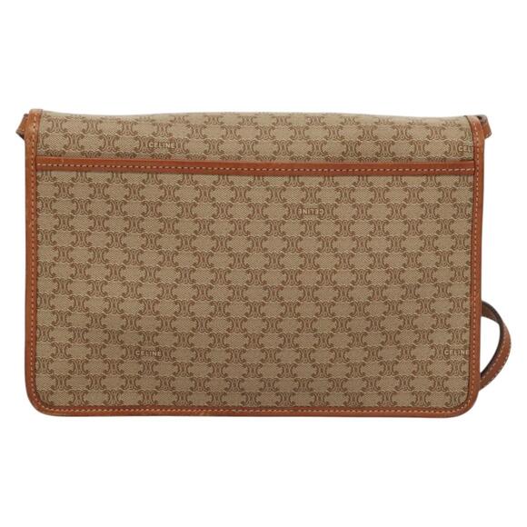 CELINE Macadam Canvas Shoulder Bag Beige Gold - Picture 3 of 13